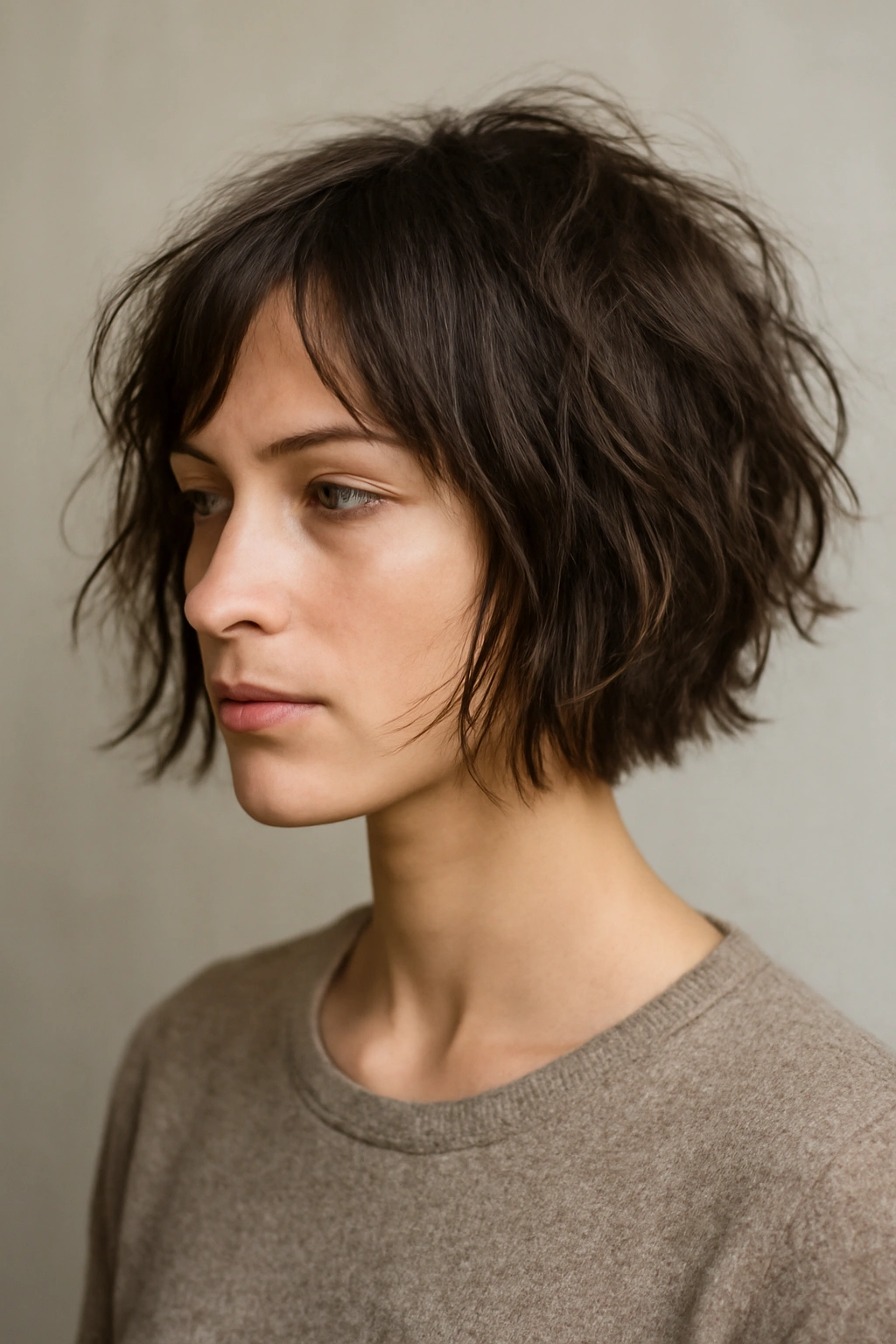 15 Wash and Go Haircuts That Need Almost No Effort 2 Chin-length tousled bob with messy texture and natural waves