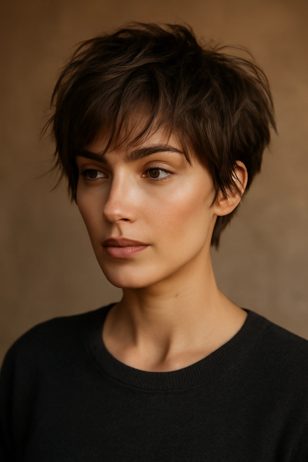 10 Short Hairstyles Perfect for Special Occasions 5 Close-up of a short tousled crop with intentional face-framing pieces