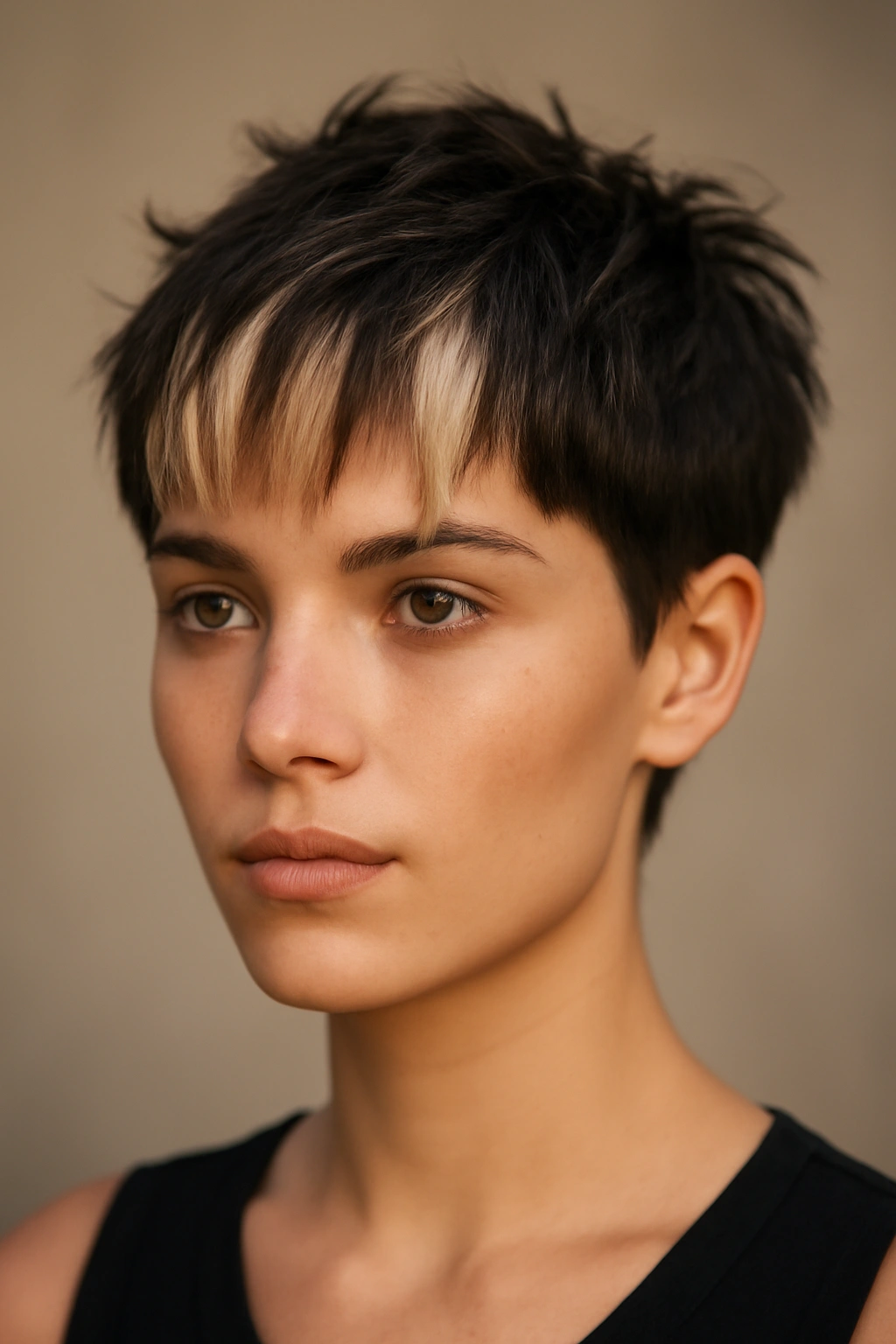 10 Short Haircuts With a Money Piece That Pop 5 Tousled cropped hairstyle with bold front money pieces