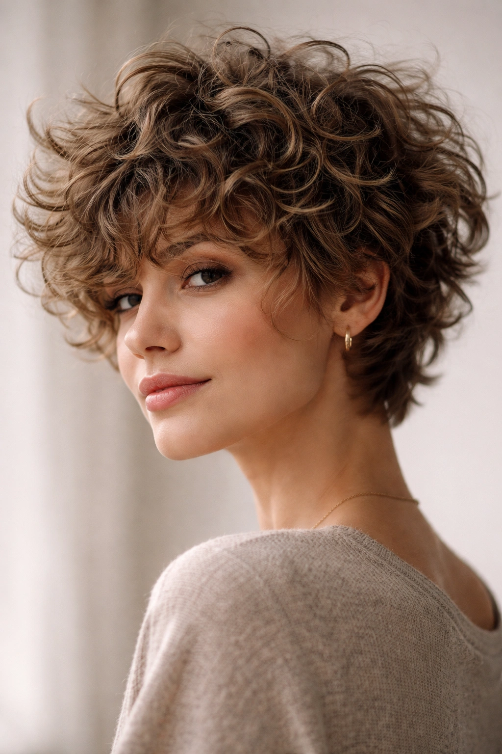 10 Curly Layered Short Cuts With Tons Of Bounce 6 Rounded, voluminous tousled mop top with layered curls