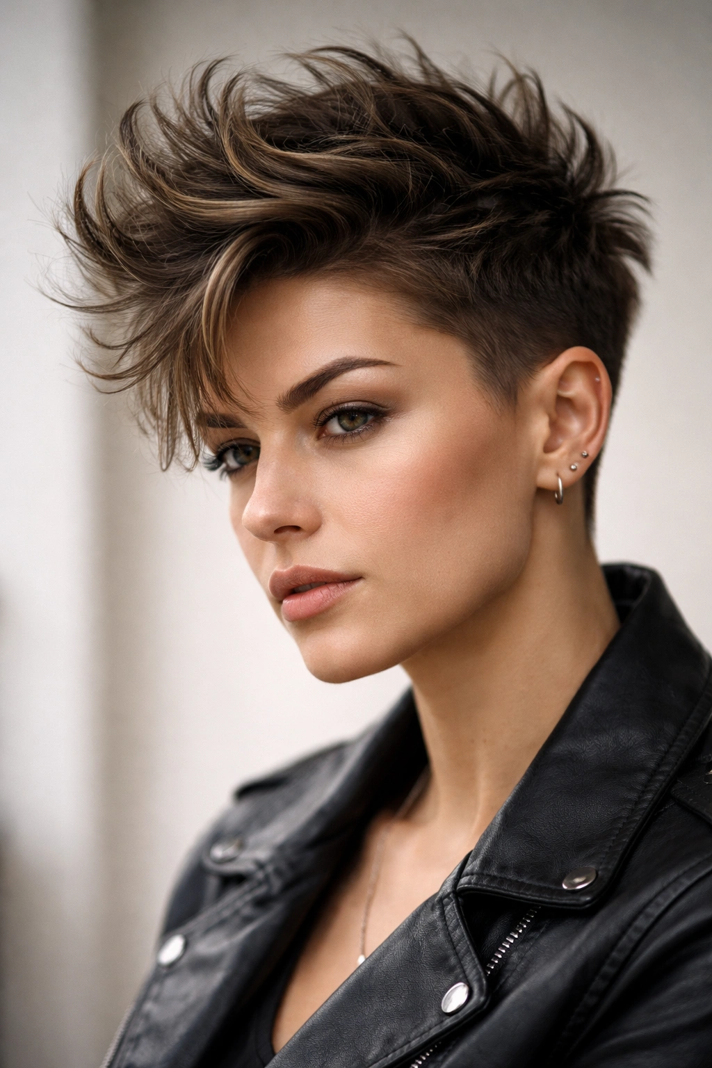 Three-quarter portrait of a tousled quiff showing textured, voluminous top