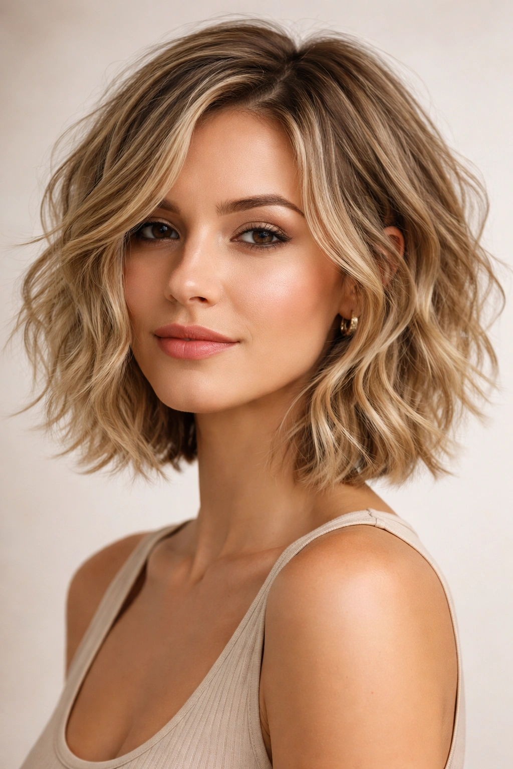 Tousled waves bob with natural movement.