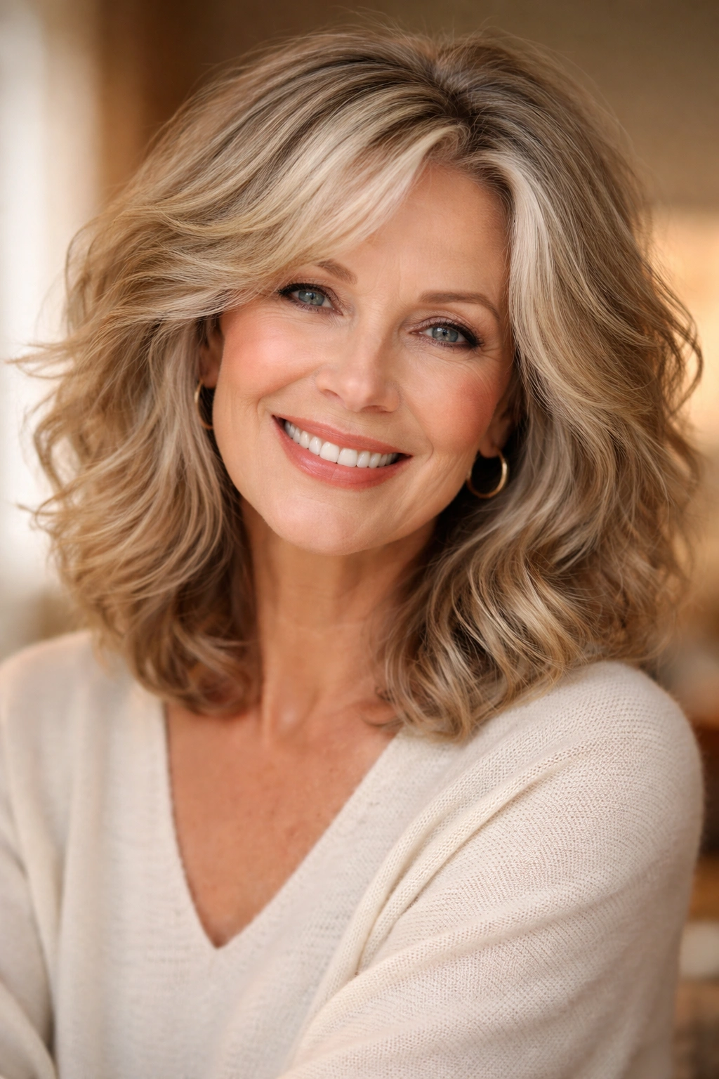 15 Gorgeous Hairstyles For Women Over 65 10 Shoulder-length tousled waves with natural texture and volume