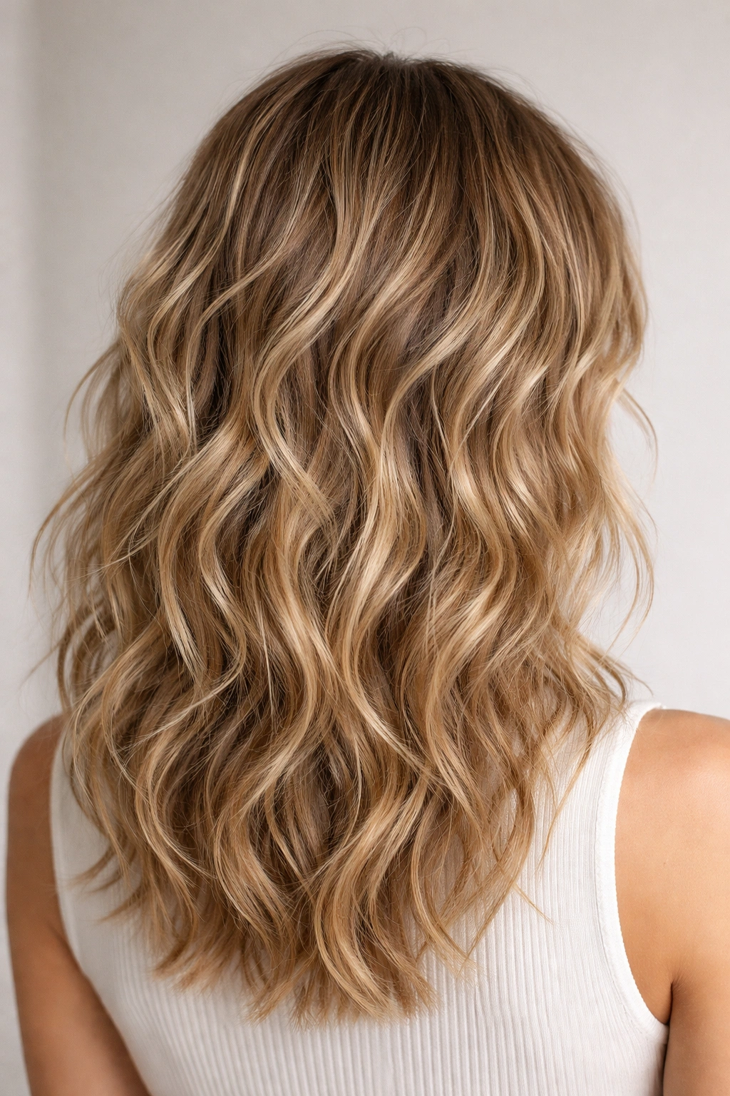 Loose tousled waves with texture from texturizing spray on fine hair