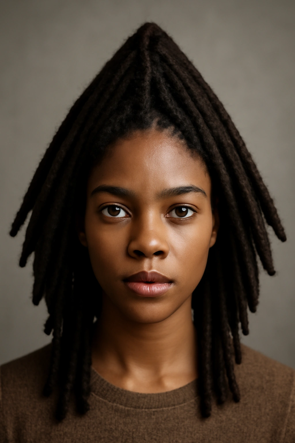 15 Loc Hairstyles That Work for Both Office and Play 12 Triangular arrangement of locs forming a geometric silhouette