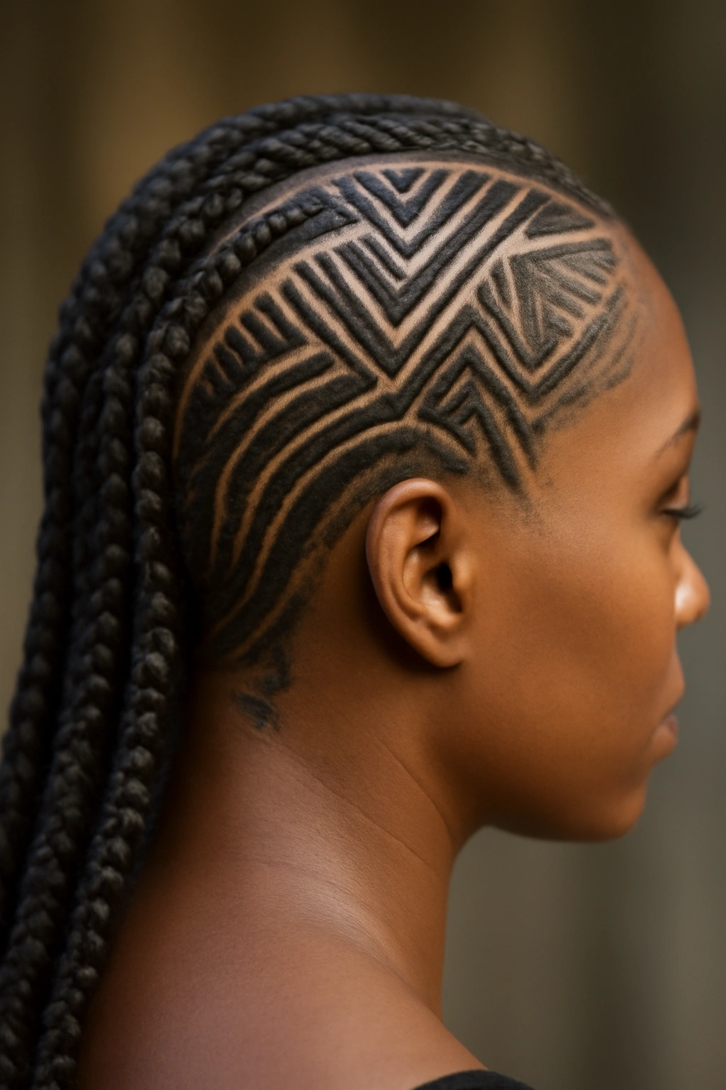10 Line Design Hairstyles Black Women Are Wearing 4 Intricate tribal-inspired line details across scalp