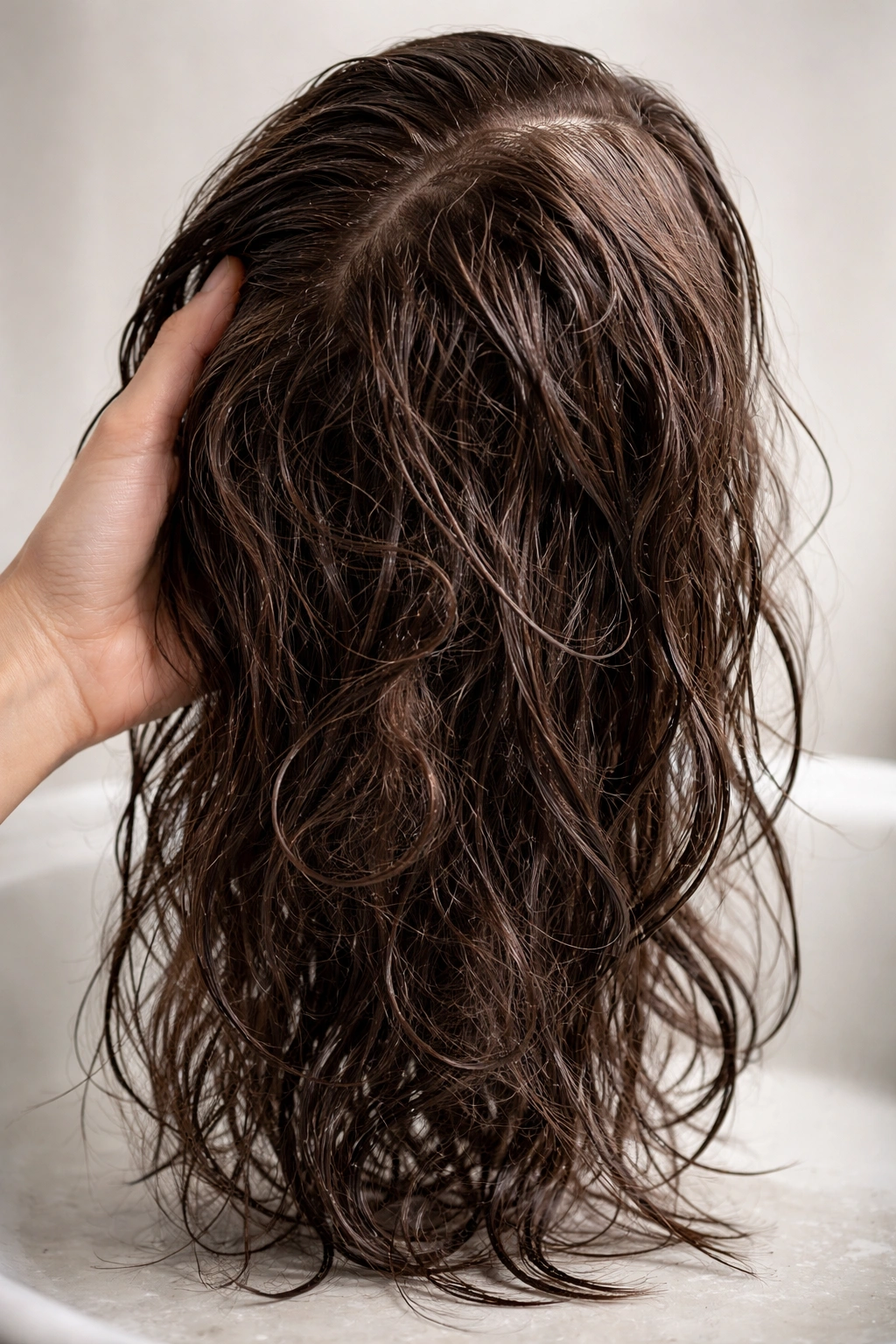 Tangled wig after washing highlighting common troubleshooting issues