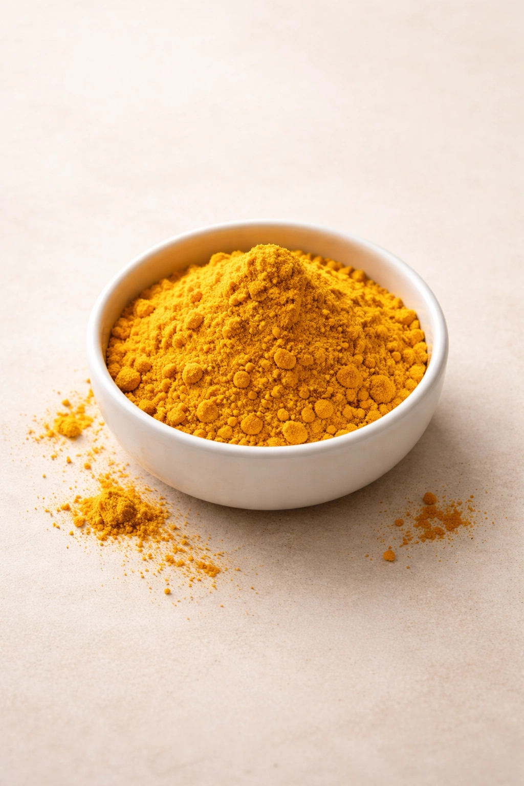 Turmeric powder in a dish representing natural remedies for hair removal