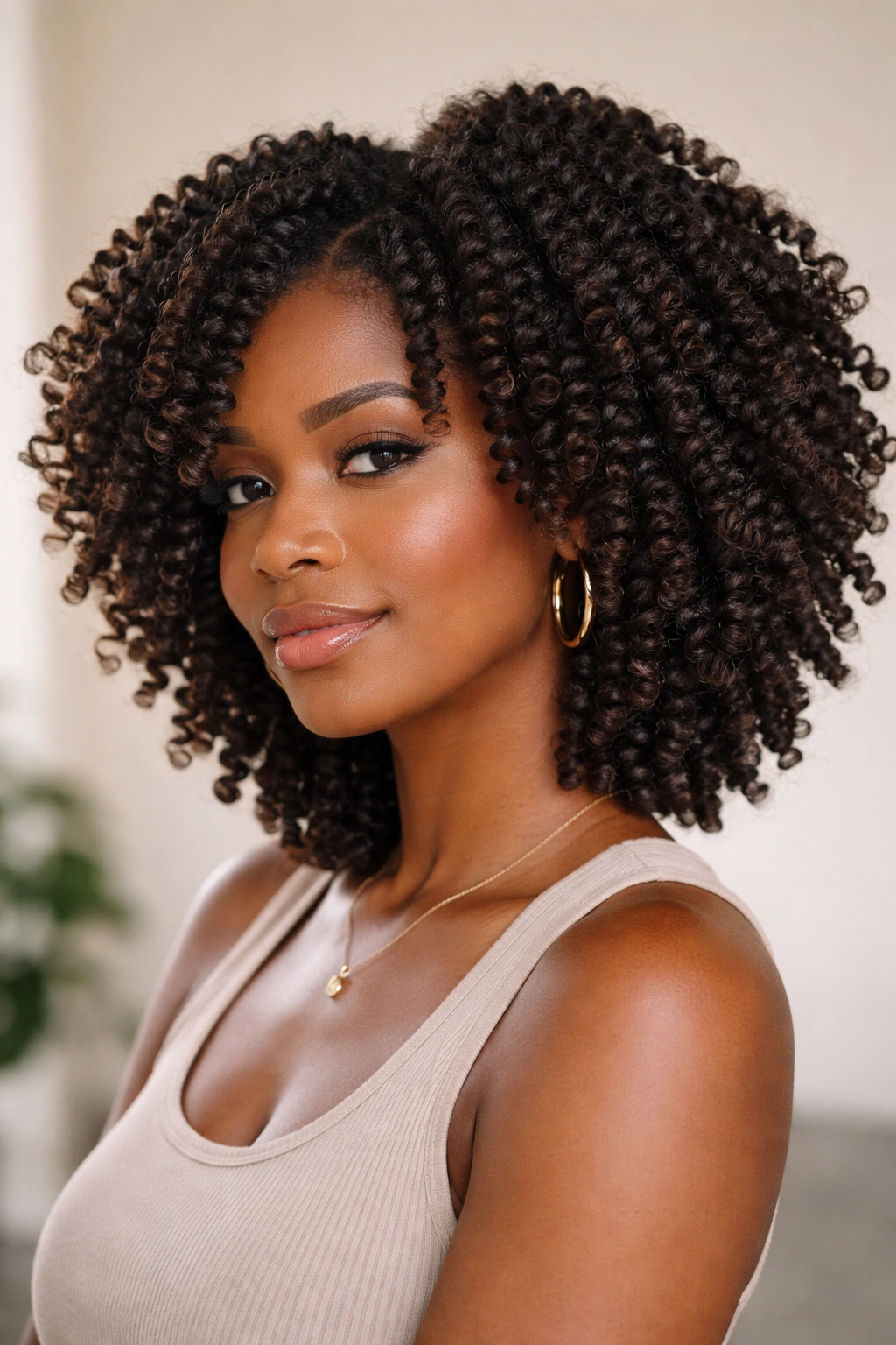18 Haircuts For Natural Hair Sorted By Curl Type 16 Defined twist-out curls on 4B hair in a studio portrait