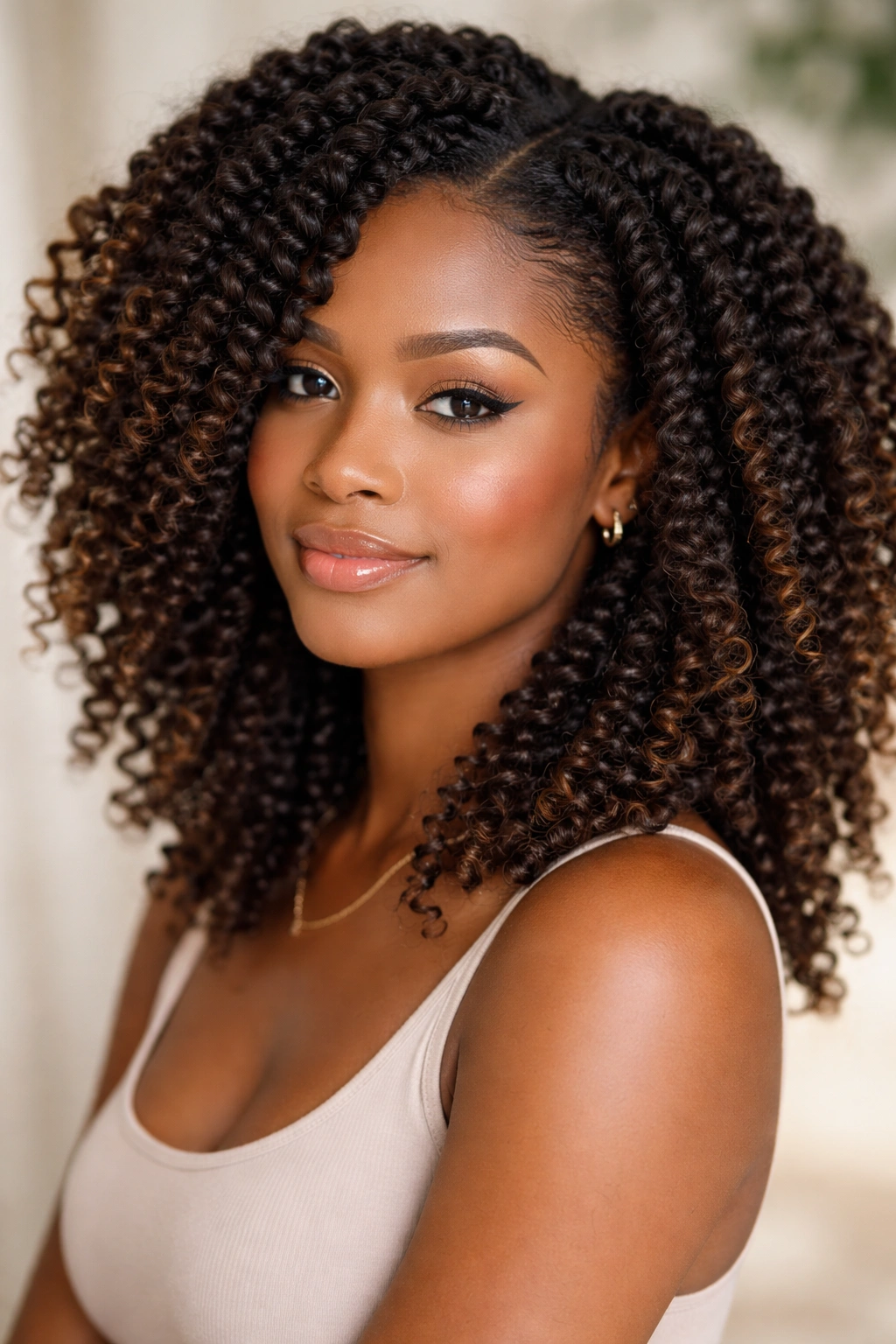 Defined twists revealing natural curls for 3a-3c textures