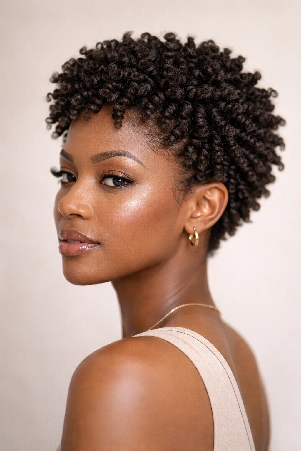20 Short Natural Hairstyles You Ll Want To Try 2 Portrait of short hair with defined twist-out curls