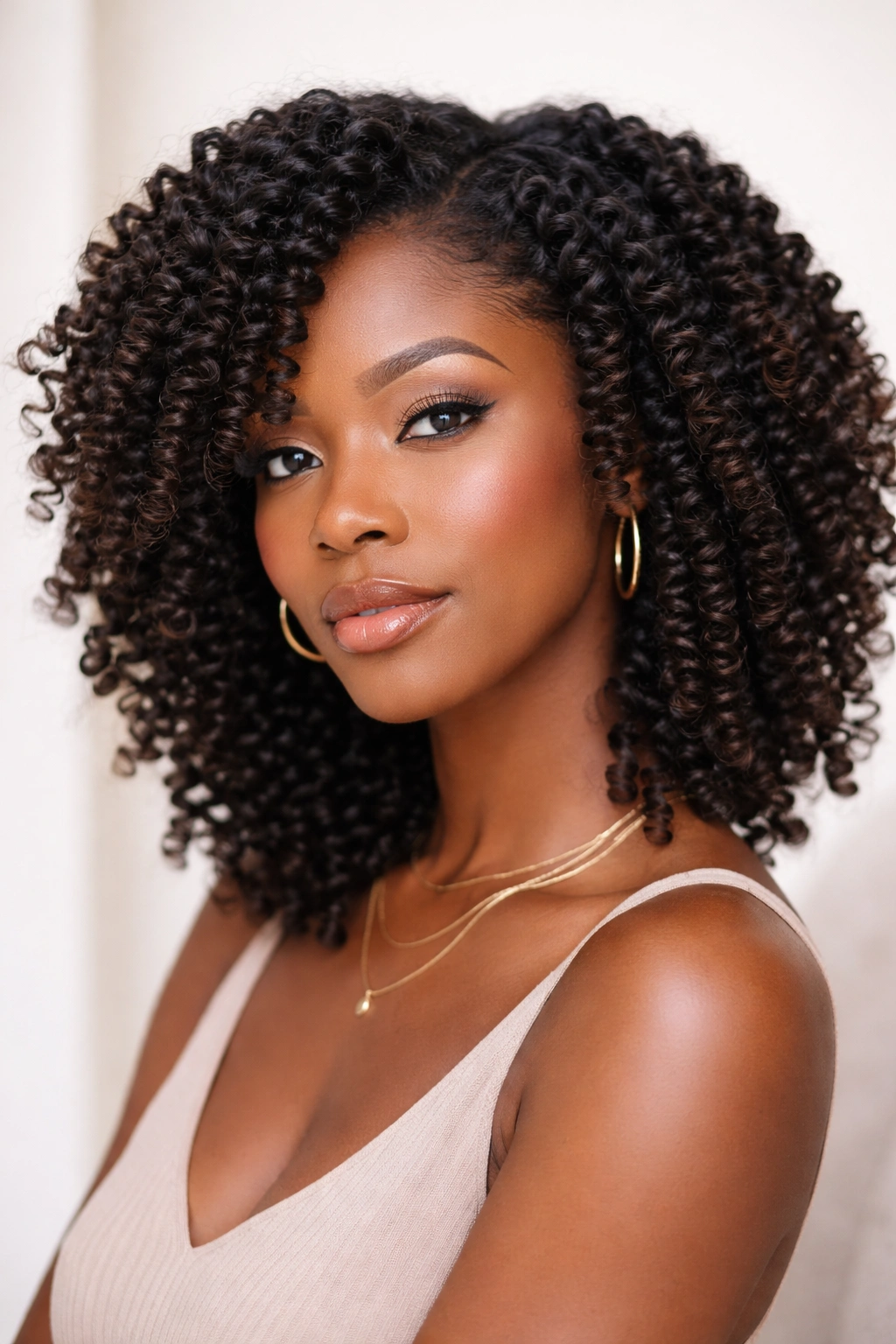 25 Natural Hairstyles Black Women Are Rocking Now 23 Close-up of twist-out on natural hair with defined, voluminous curls