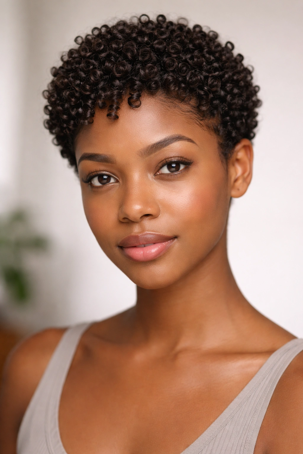 12 Short Curly Looks Suited To Every Curl Type 12 Portrait of a short twist-out curly hairstyle with defined waves