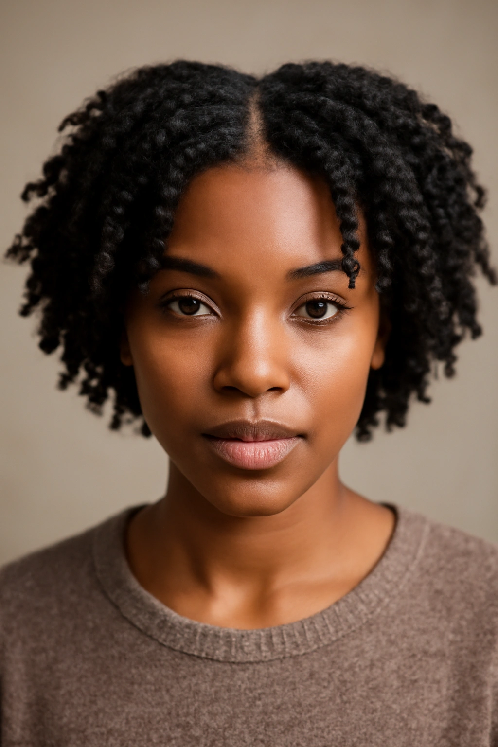 10 Middle Part Short Hairstyles for Black Women 9 Short twist-out with textured middle part showing defined texture