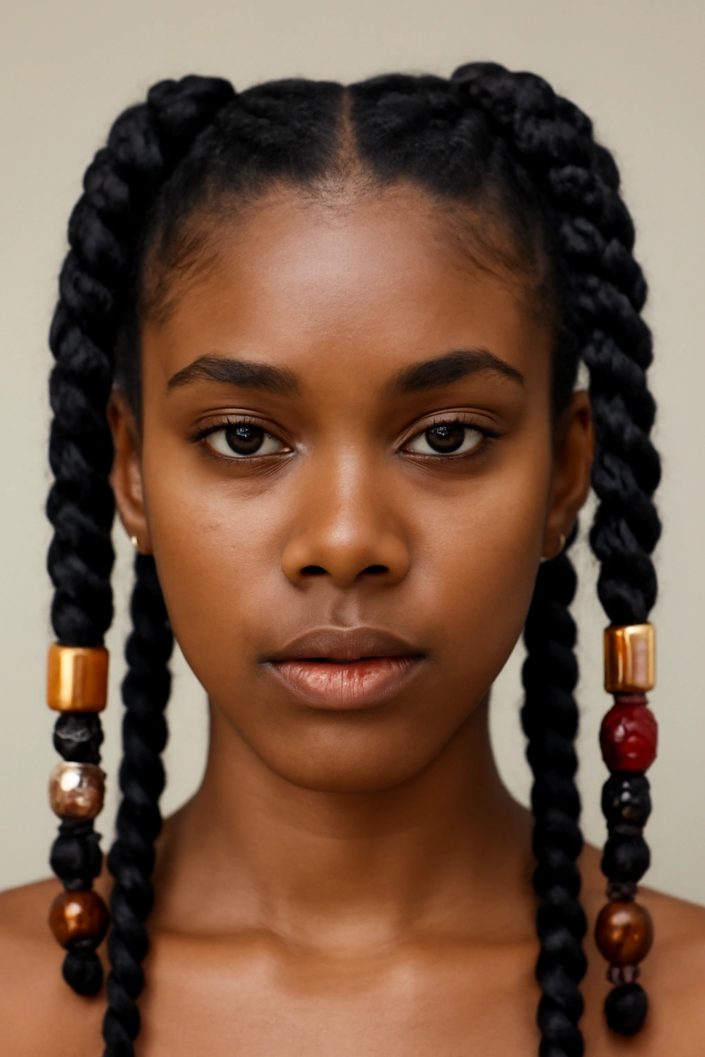 10 Pigtail Braid Styles Black Women Should Bookmark 8 Close-up of two-strand twist pigtails with beads