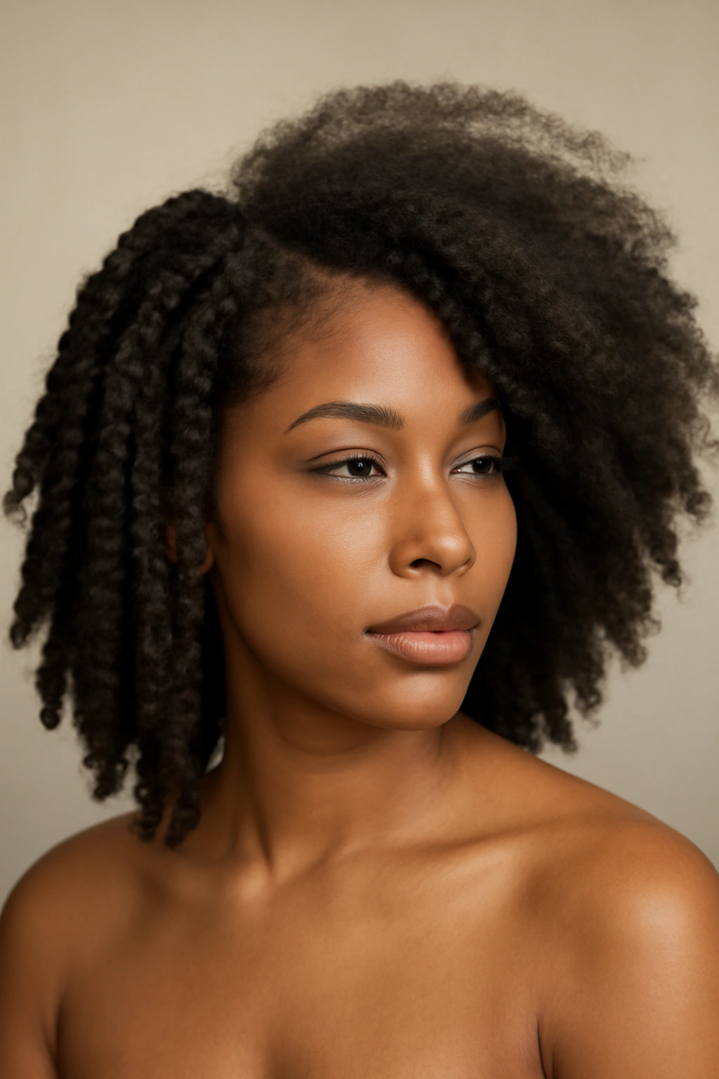 15 Afro Hairstyles for Every Length and Texture 2 Twisted afro close-up showing elongated coils after unraveling