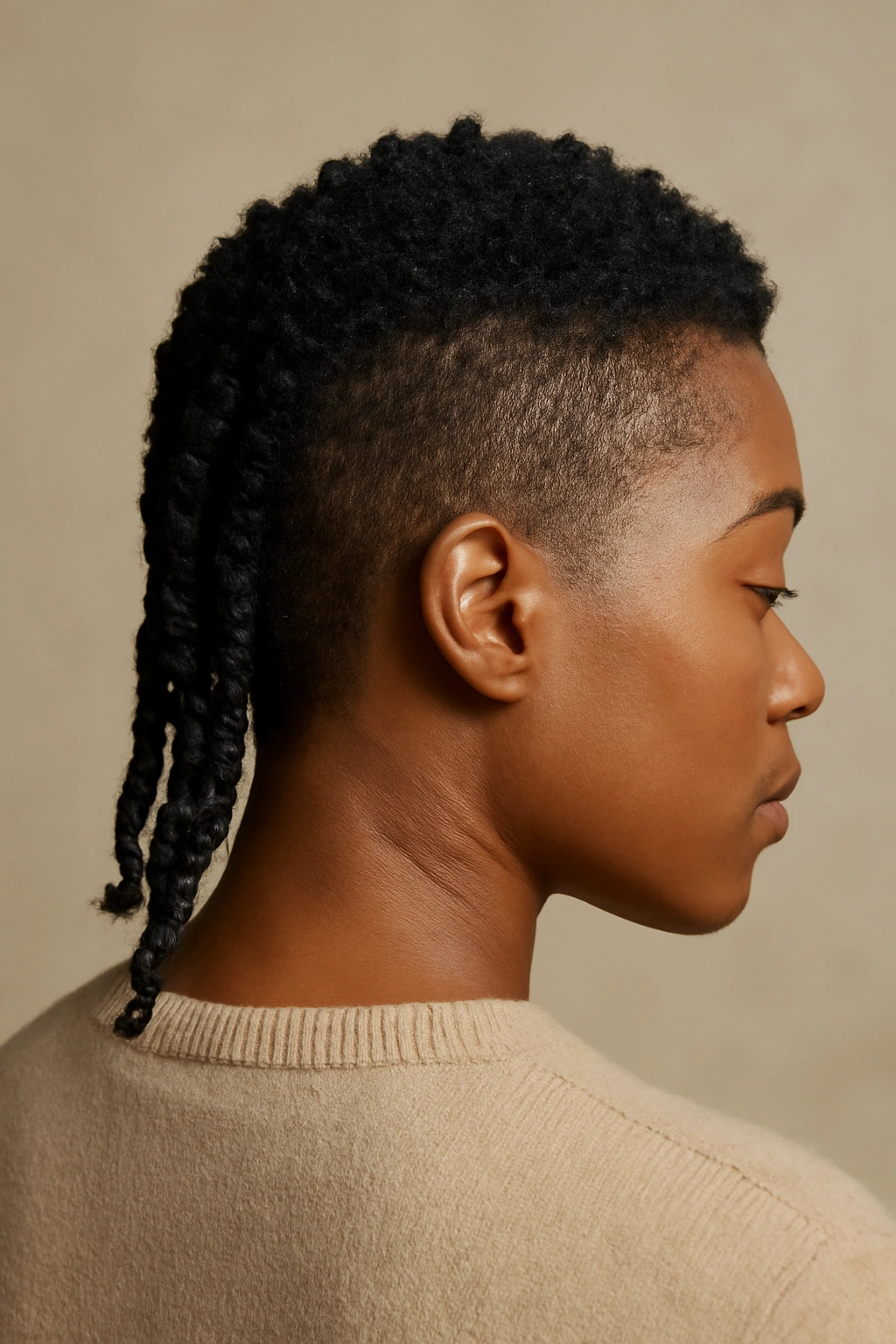 10 Short Mullet Styles Black Women Are Loving 10 Back view of a person wearing The Twisted Back Mullet with visible two strand twists.