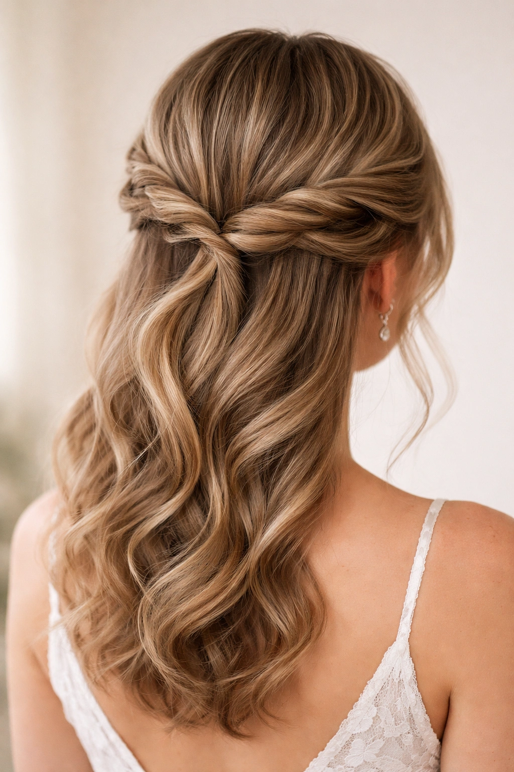 Crown twists forming a faux braid at the crown