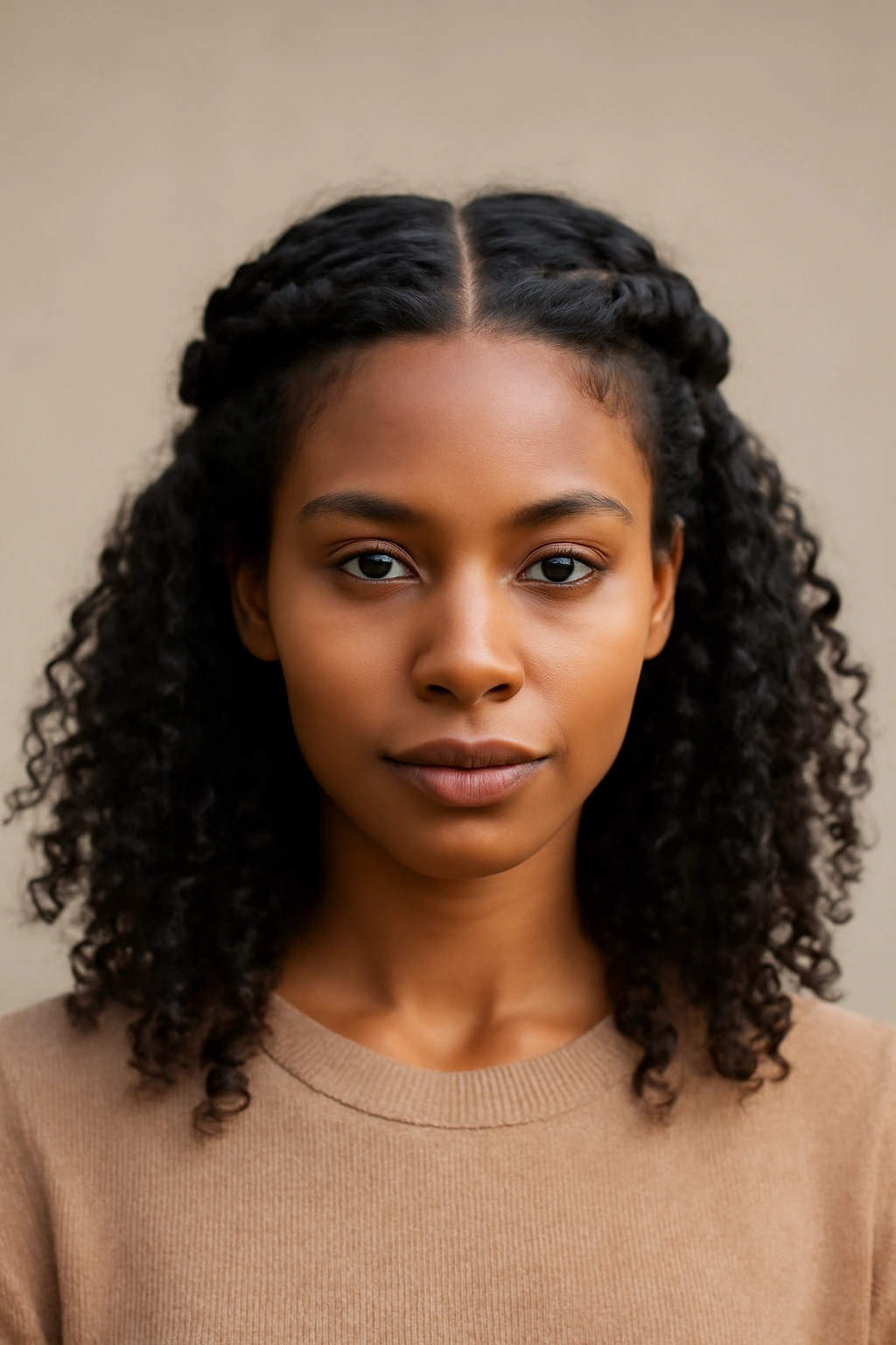 15 Easy Everyday Hairstyles for Black Women to Try 2 Center-parted twisted crown hairstyle with loose twists at crown
