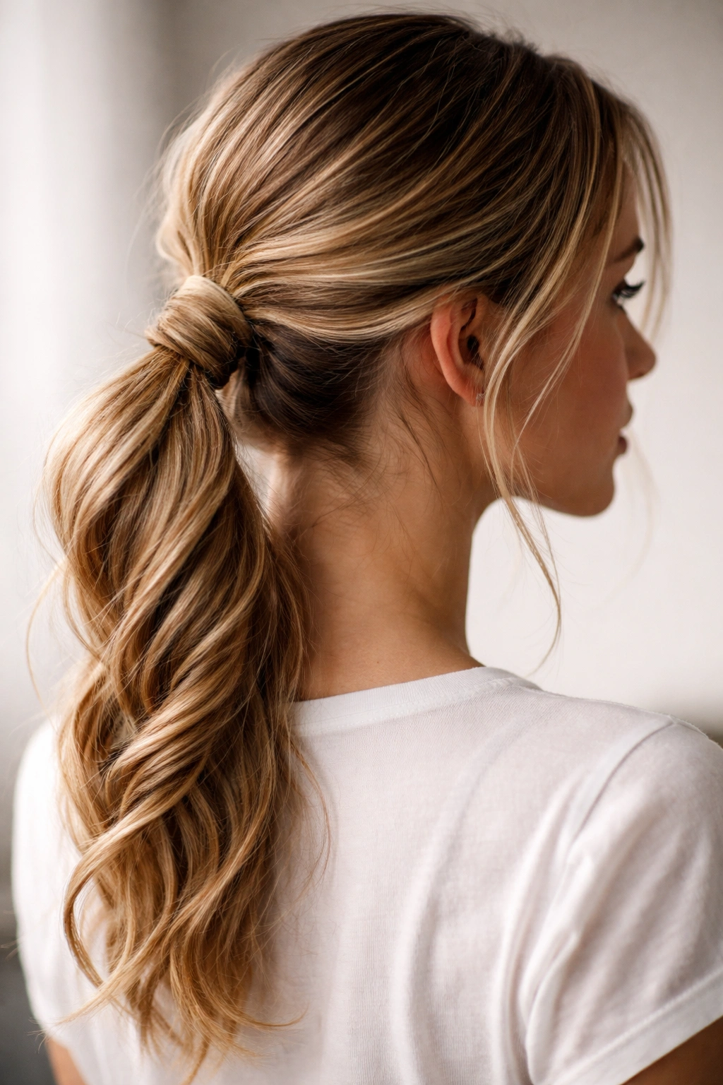 12 Everyday Hairstyles You Can Do In 5 Minutes 10 Twisted ponytail with rope-like texture and loose strands for natural look.