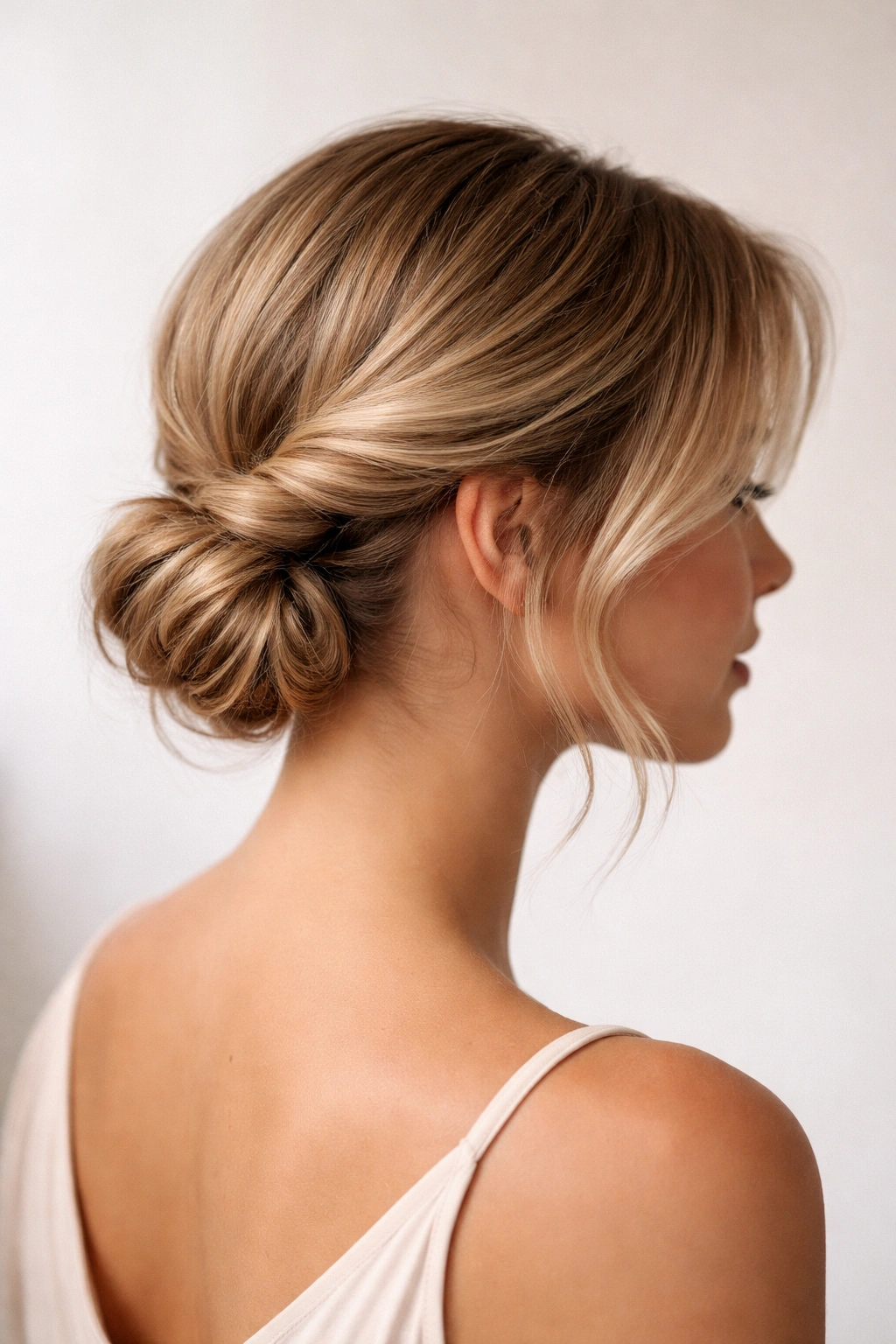 10 Prom Hairstyles For Short Hair You Can Do At Home 9 Low side twisted knot on short hairstyle with subtle volume