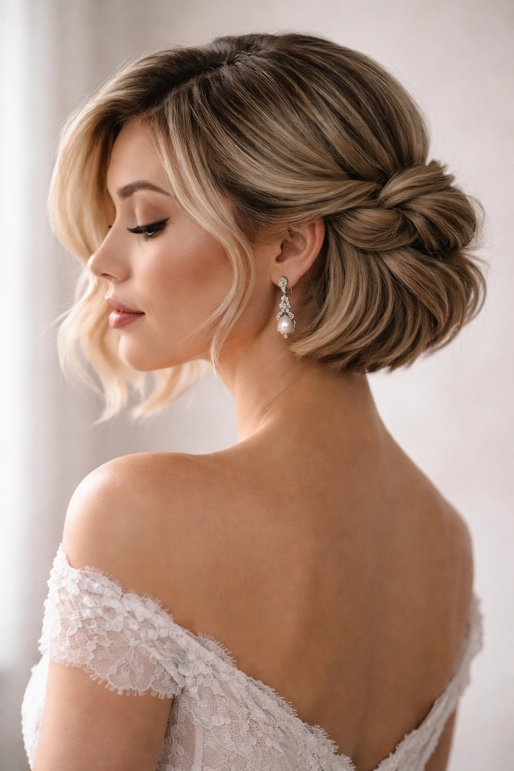 Twisted side knot bob hairstyle
