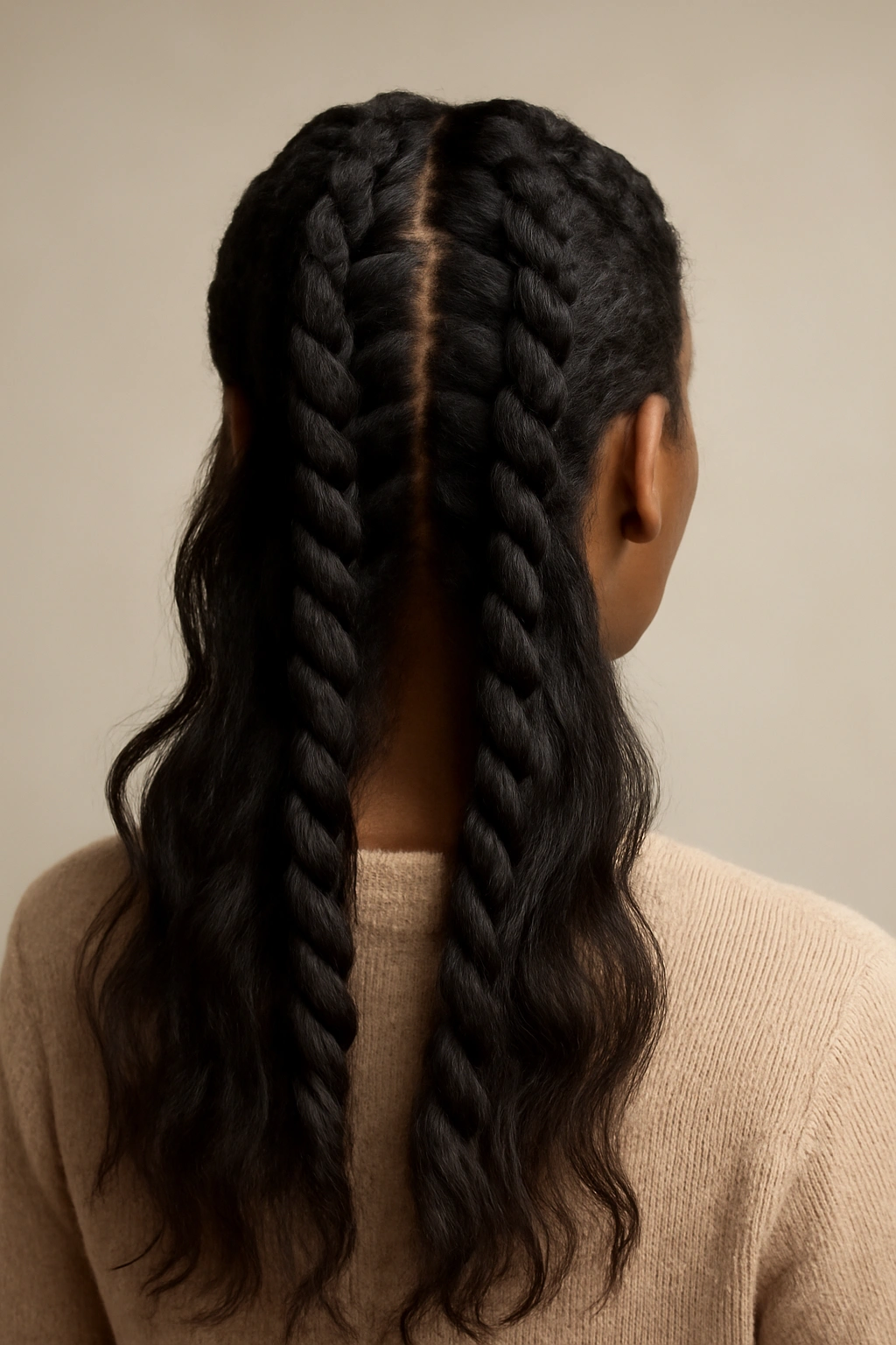 15 Easy Everyday Hairstyles for Black Women to Try 14 Thick twists running down the back with sides left loose