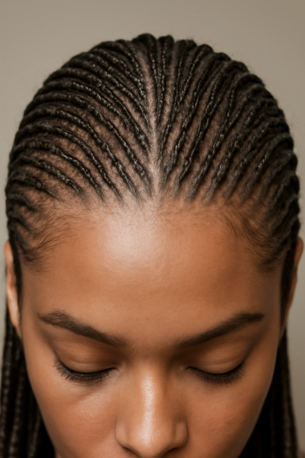 Thin two-strand micro braids forming a delicate rope-like texture