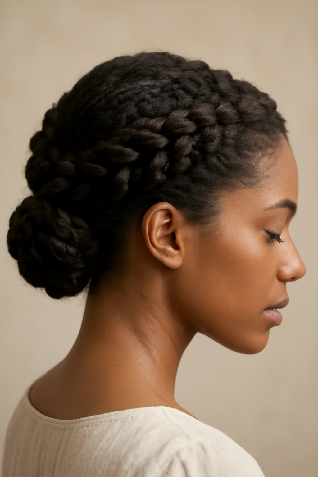 12 Natural Hair Wedding Updos You Need to See 4 Two-strand twist crown bun on natural hair bridal updo