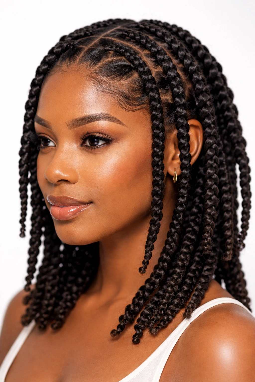 Close-up of two-strand twists showing texture and even sections