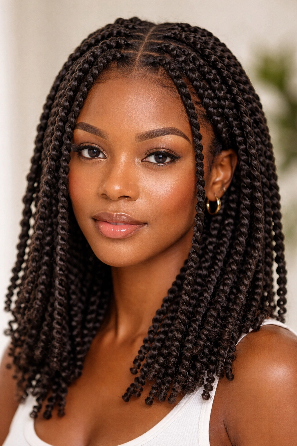 Close-up of two-strand twists highlighting texture and neat wrapping