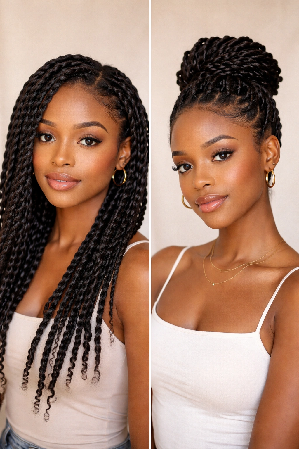 Natural two-strand twists without synthetic hair