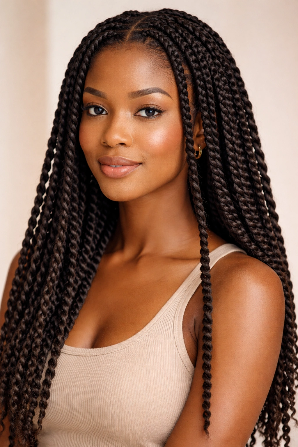 12 Cute And Simple Hairstyles For Black Women 8 Two-strand twists on a Black woman's hair with rope-like texture