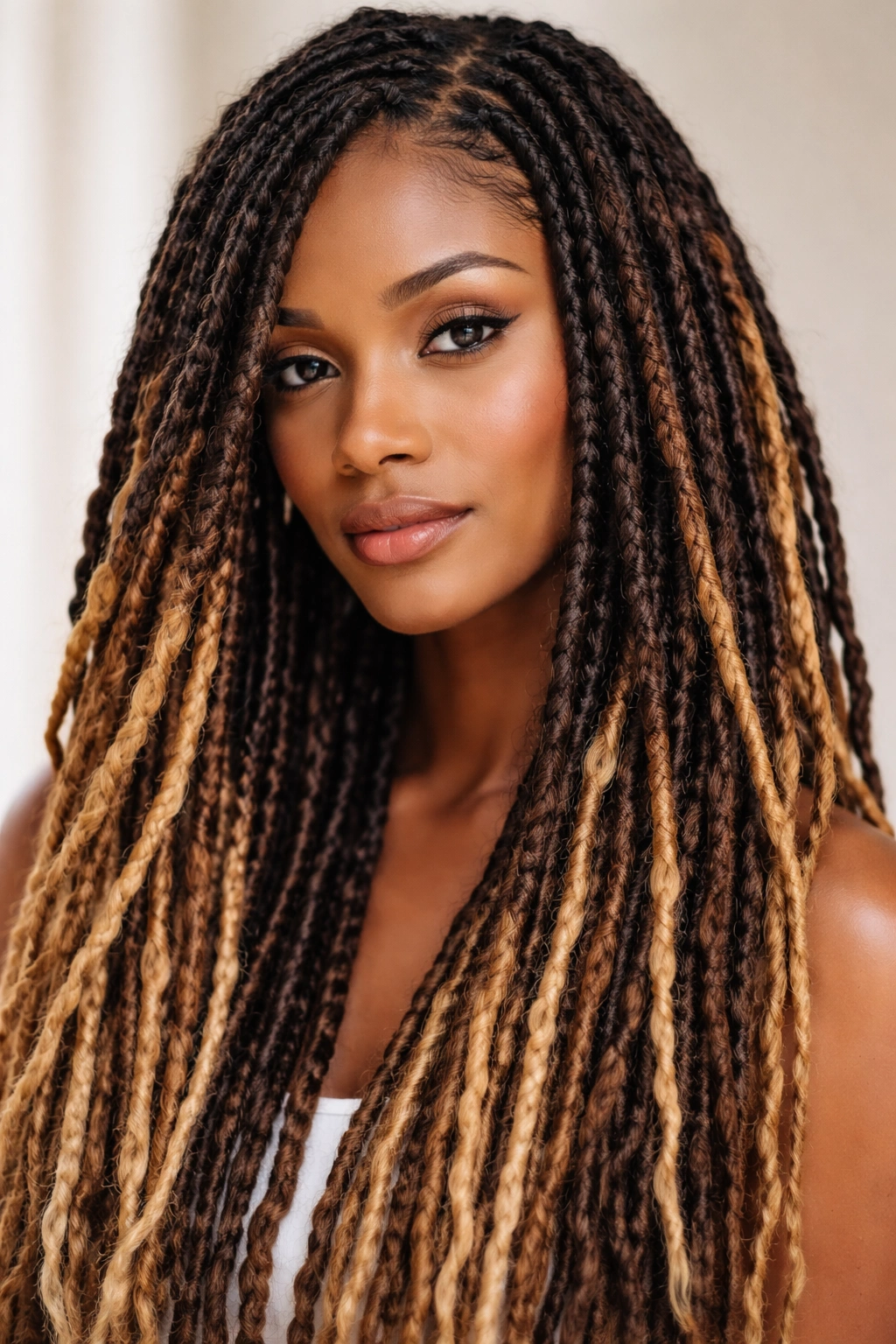 12 Faux Loc Styles And How Long Each One Lasts 4 Close-up of two-tone faux locs with color contrast
