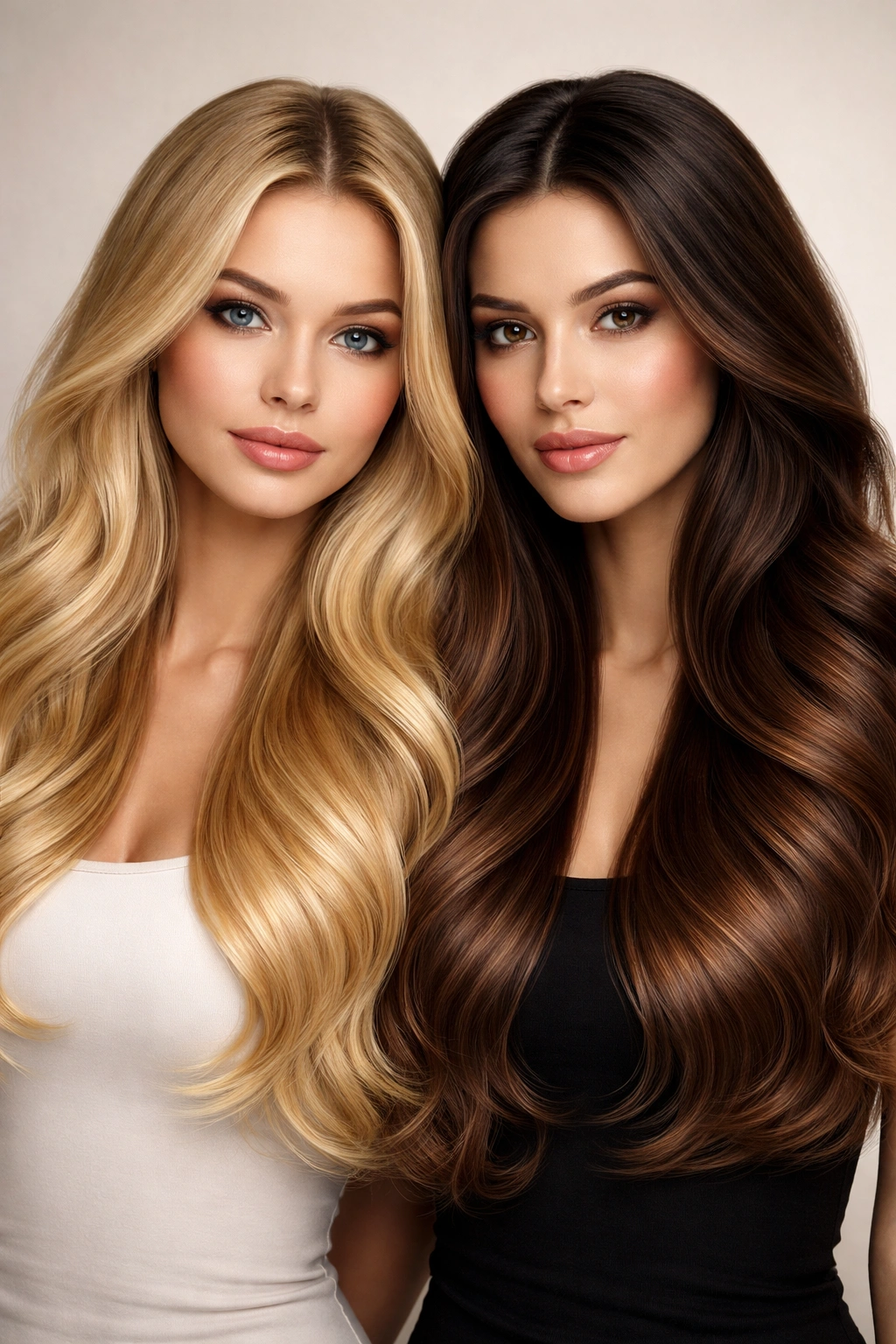 Portrait showing two-tone hair gradient representing different shades
