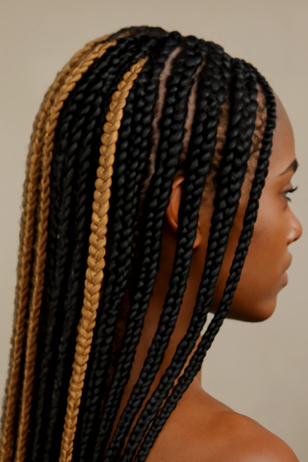 18 Box Braid Styles You'll Want to Show Your Braider 9 Two-toned box braids with clear color division