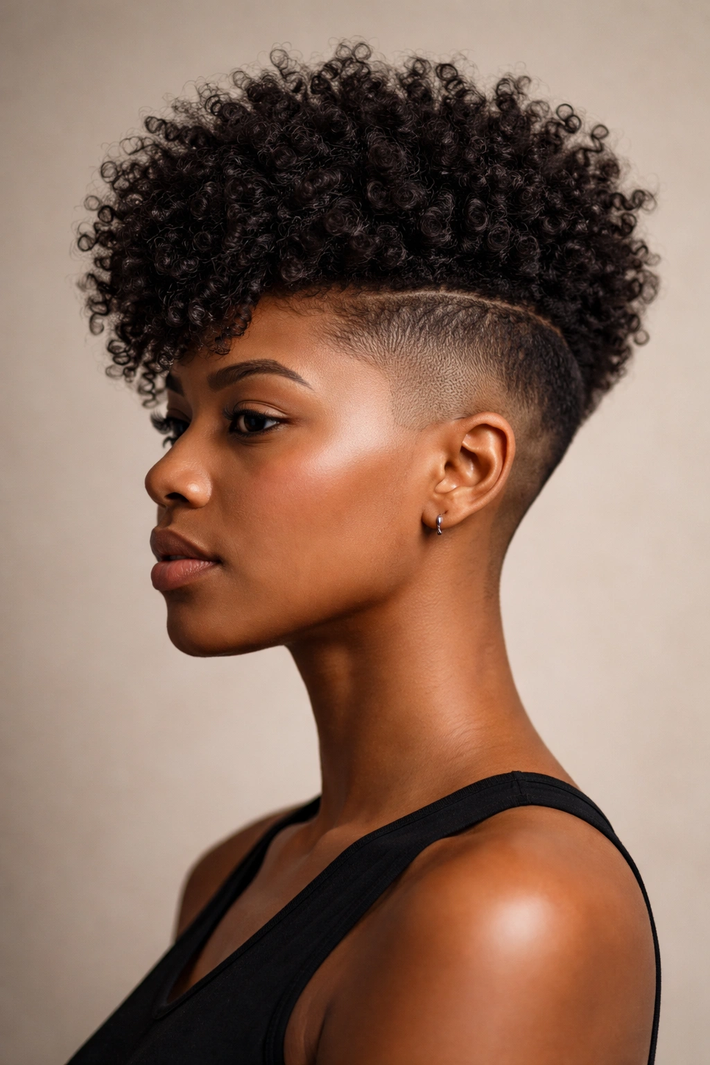 15 Short Afro Hairstyles That Look Absolutely Gorgeous 7 Close-up of an undercut afro with a sharp side fade and full textured top