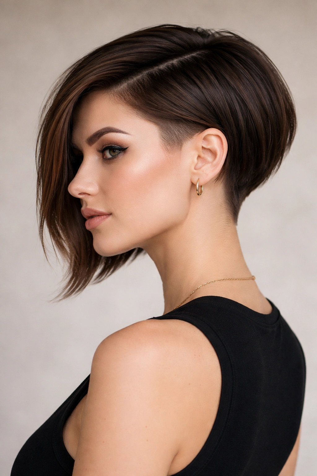 15 Angled Bob Haircuts From Subtle To Dramatic 10 Angled bob with shaved undercut at the back and longer top