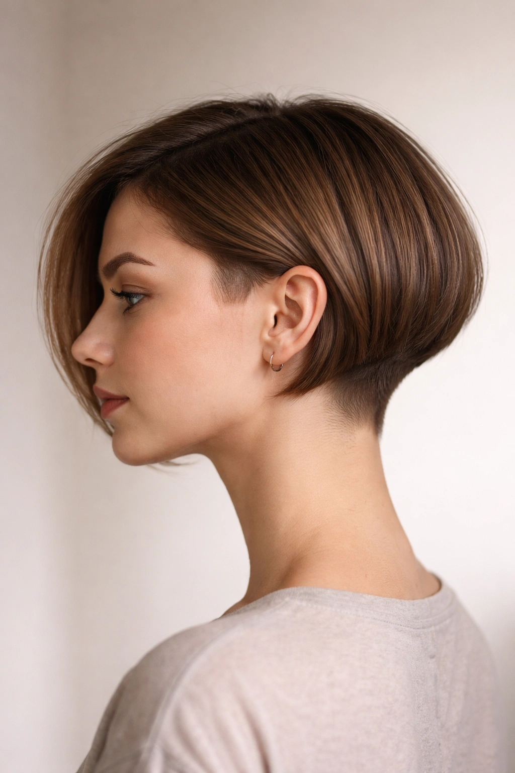 10 Short Haircuts For Women Who Hate Styling 5 Profile view showing an undercut bob with short sides and longer top