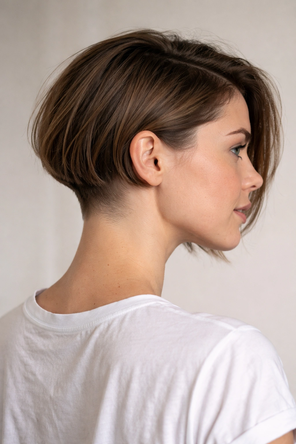 10 Short Haircuts That Look Good Completely Unstyled 5 Portrait of a person with an undercut bob showing the contrast between top and shaved underneath