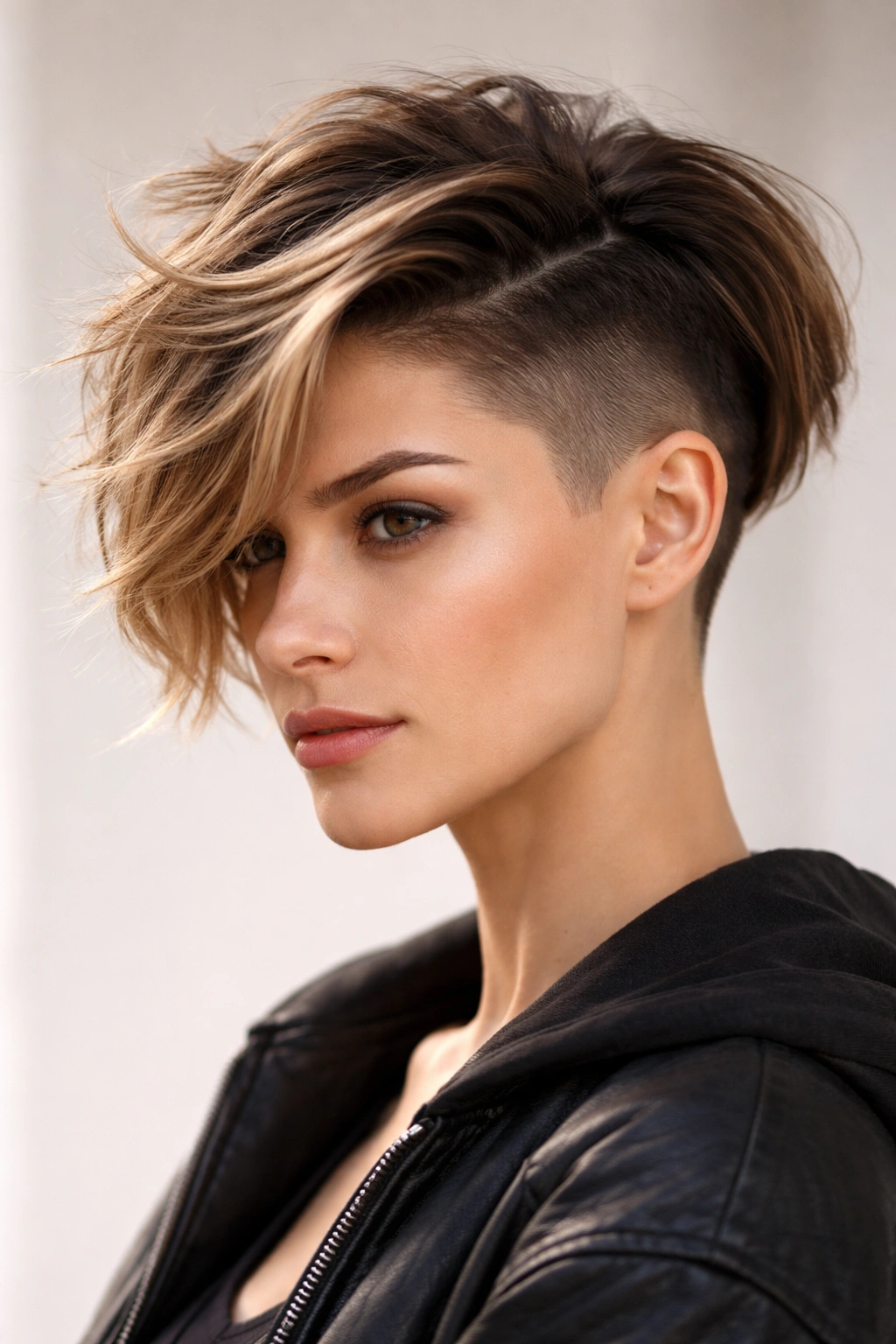 10 Textured Bob Haircuts With Natural Movement 10 Undercut textured bob with shaved sides showing top texture
