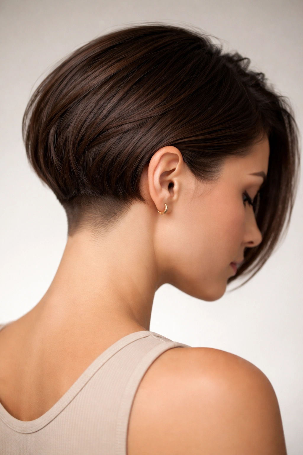 15 Short Bob Styles Sorted By Hair Texture 6 Undercut bob for thick hair showing short undercut with longer top.