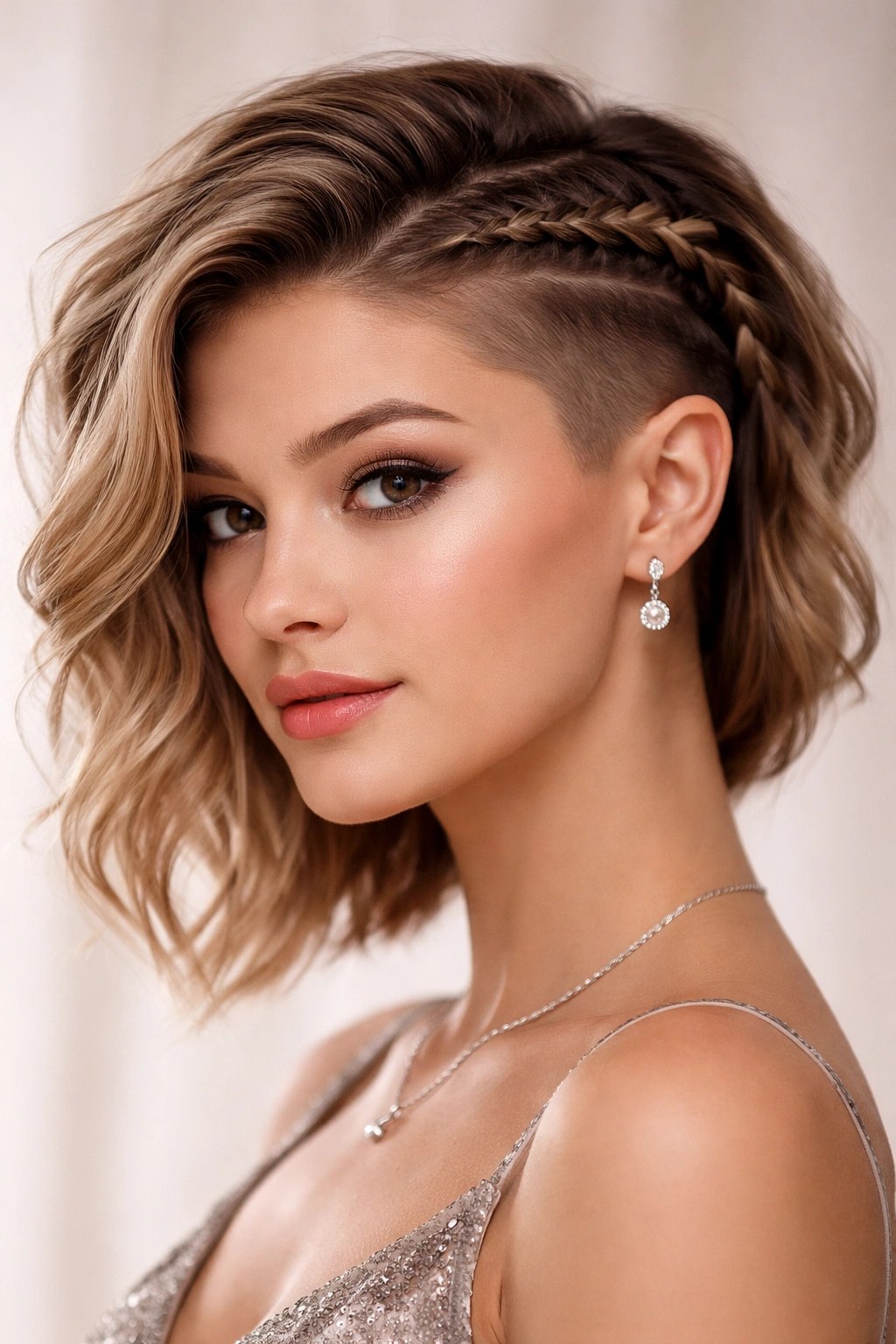 Asymmetrical undercut with braid detail hairstyle