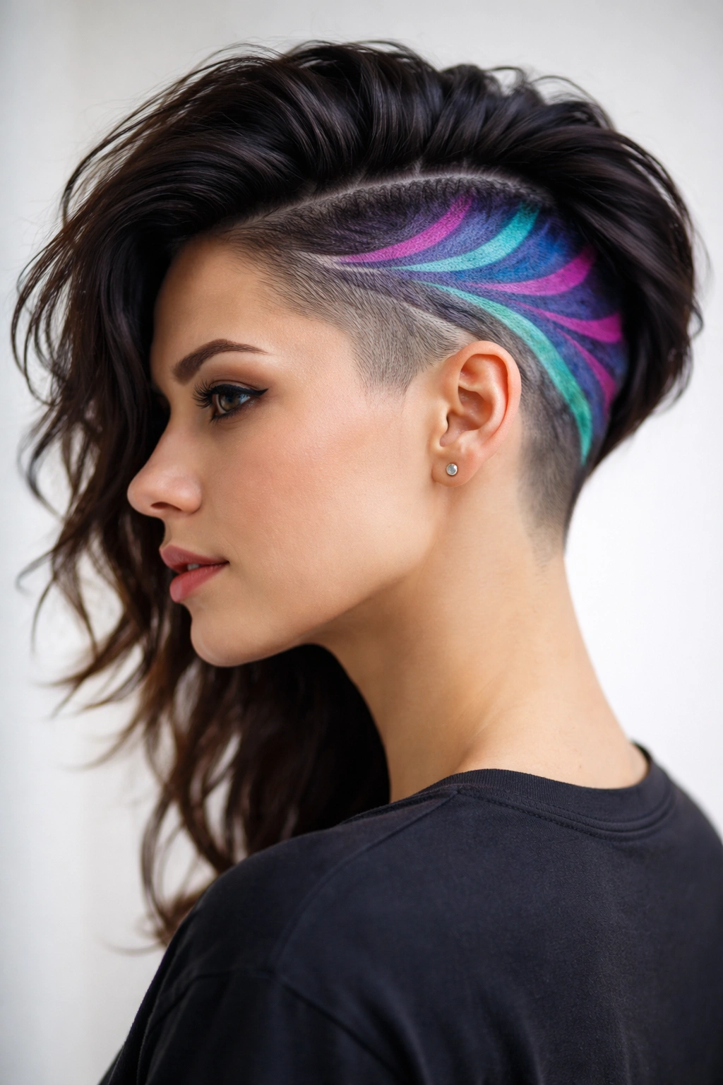 10 Shaved Side Hairstyles Women Are Rocking Now 10 Head-and-shoulders portrait showing an undercut with contrasting color design on shaved sides