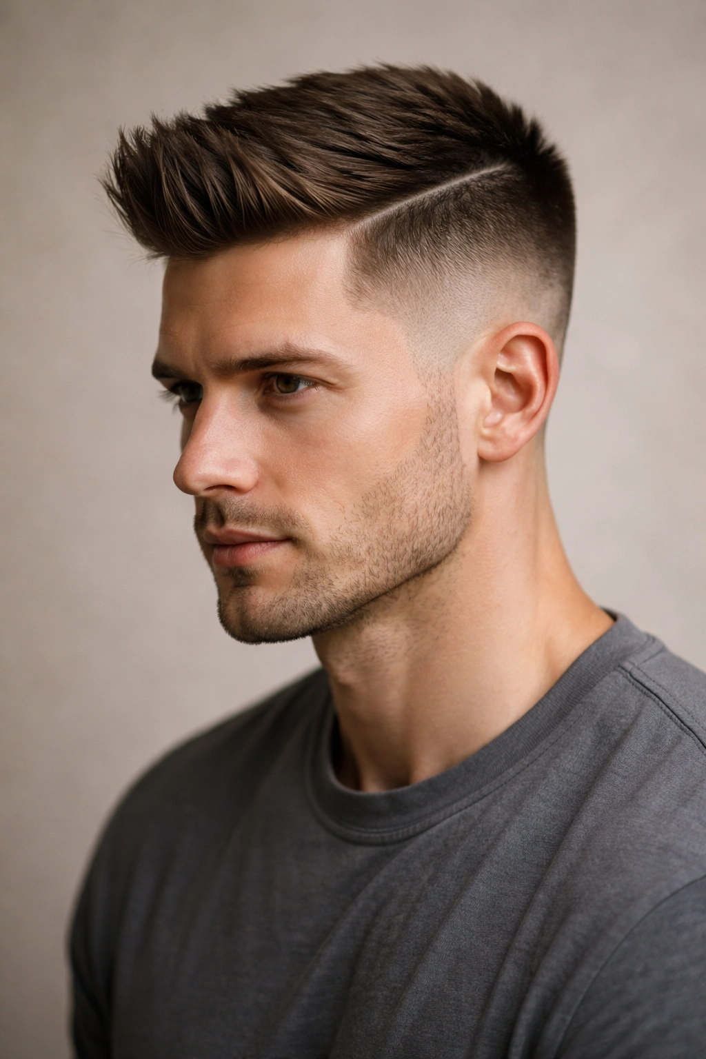 10 Crew Cut Styles For A Sharp And Clean Look 4 Headshot of an undercut crew cut with a hard line between top and sides
