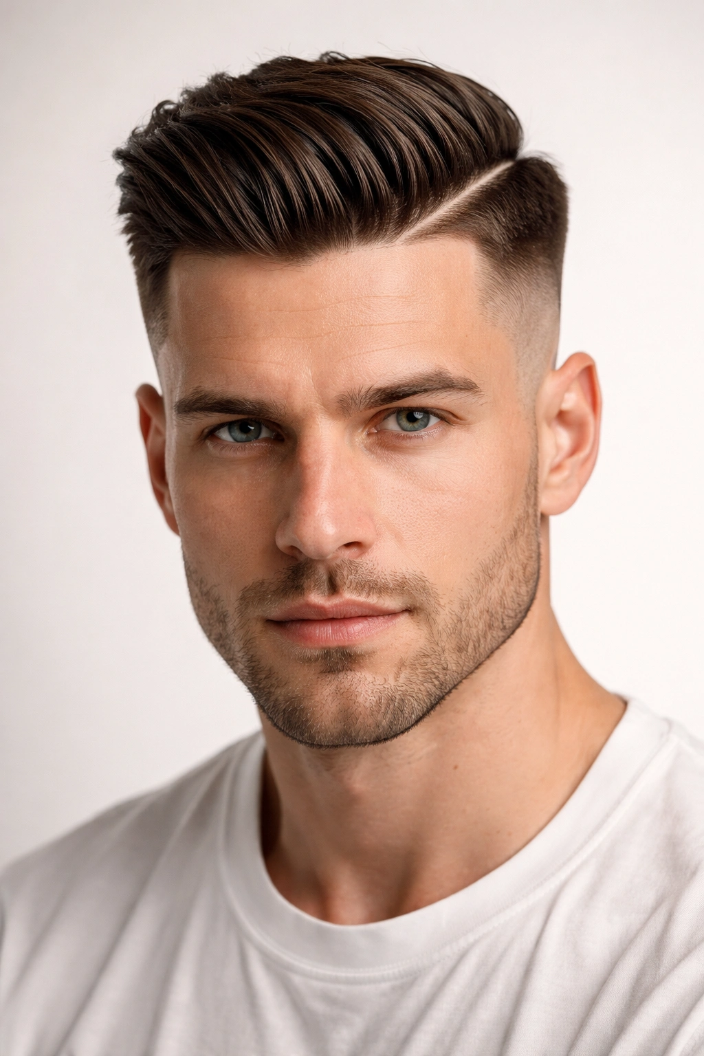 Man with an undercut and defined part showing sharp top line