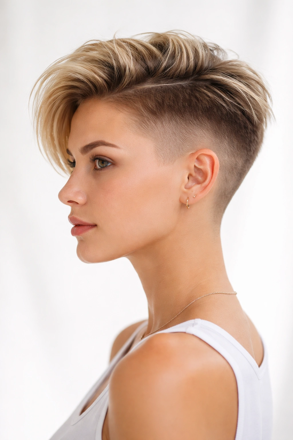 Undercut Design showing sharp contrast between short sides and longer top