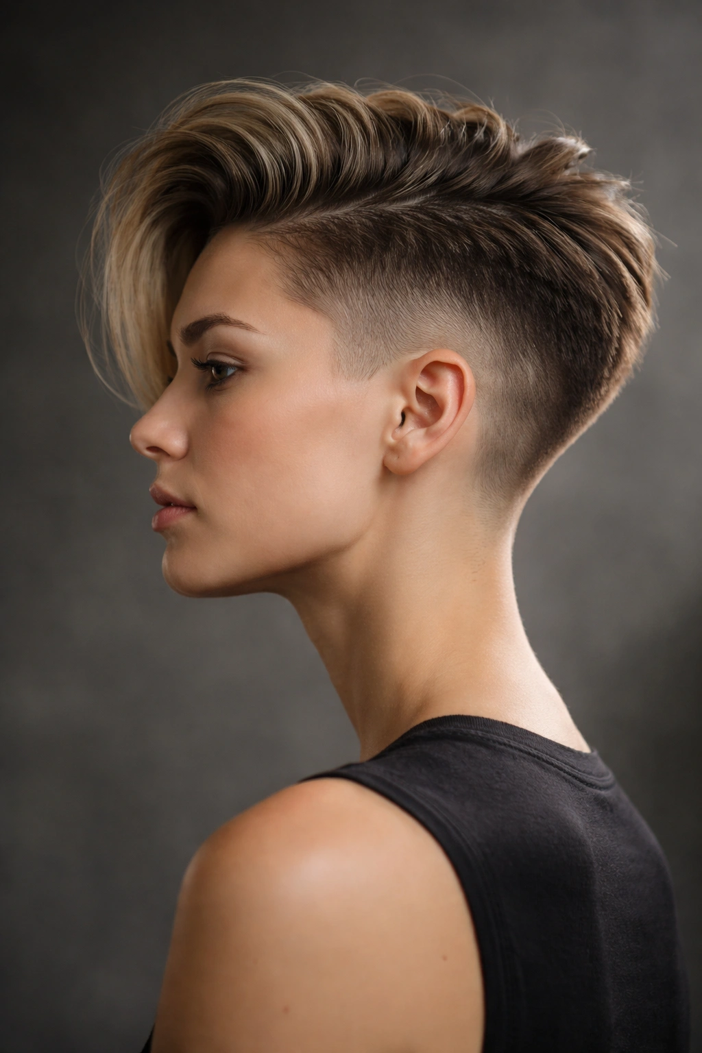 30 Short Haircuts Women Swear By And Rebook 19 Disconnected undercut side profile with short sides and longer top, bold contrast
