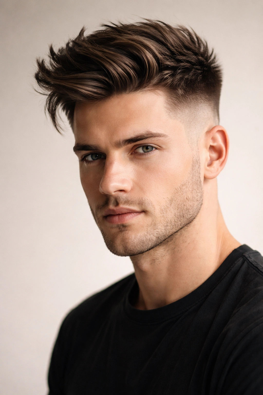 15 Easy Haircuts That Are Simple To Maintain 9 Undercut hairstyle with short sides and longer top in head-on portrait