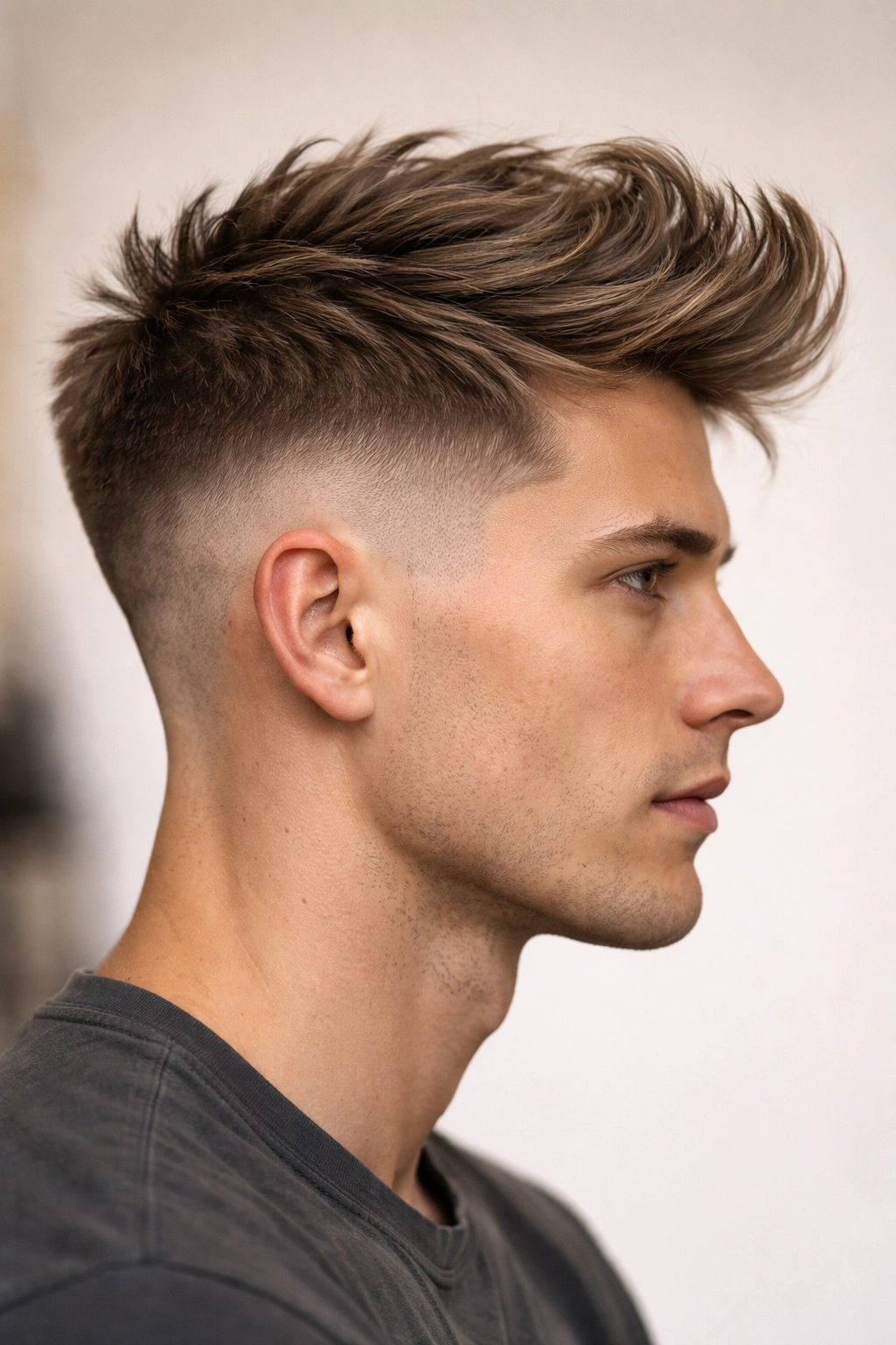 20 Haircuts That Give Fine Hair Instant Fullness 6 Side profile of a disconnected undercut with short sides and long top